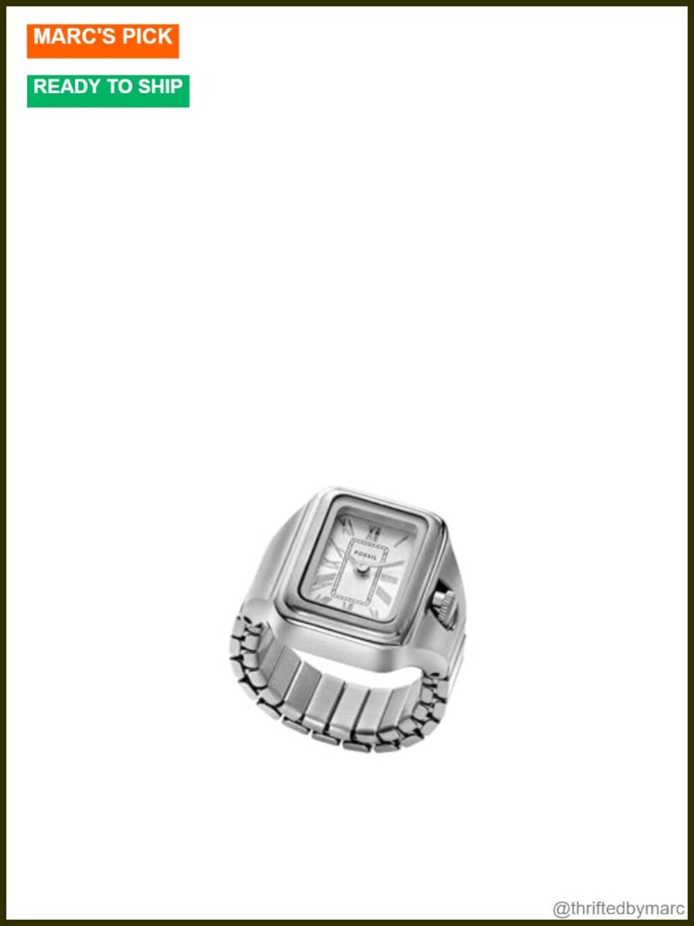 Quartz Ring Watch Stainless Steel Expansion Band Analog